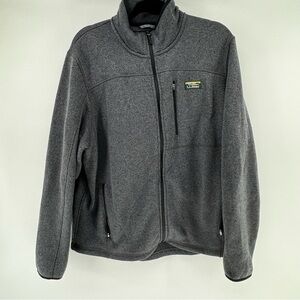 LL Bean Mens Sweater Fleece Full Zip Jacket XL Charcoal Gray Heather